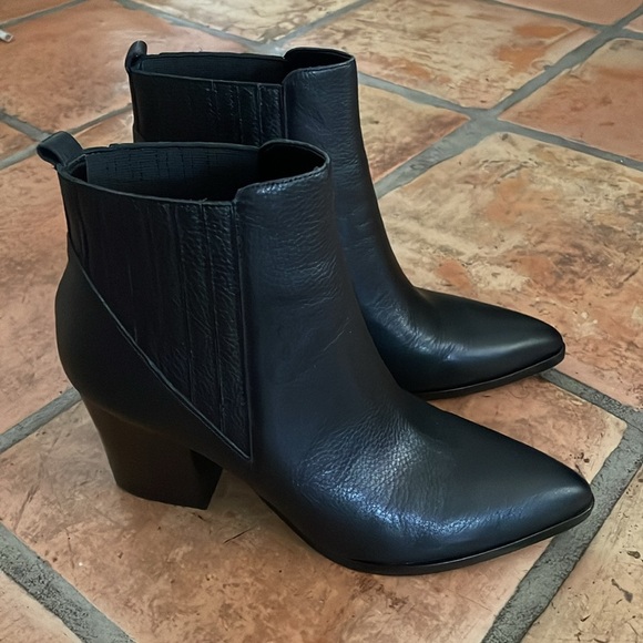 🌸 Black Leather Mark Fisher Ankle Boots Size 11 - Picture 2 of 8